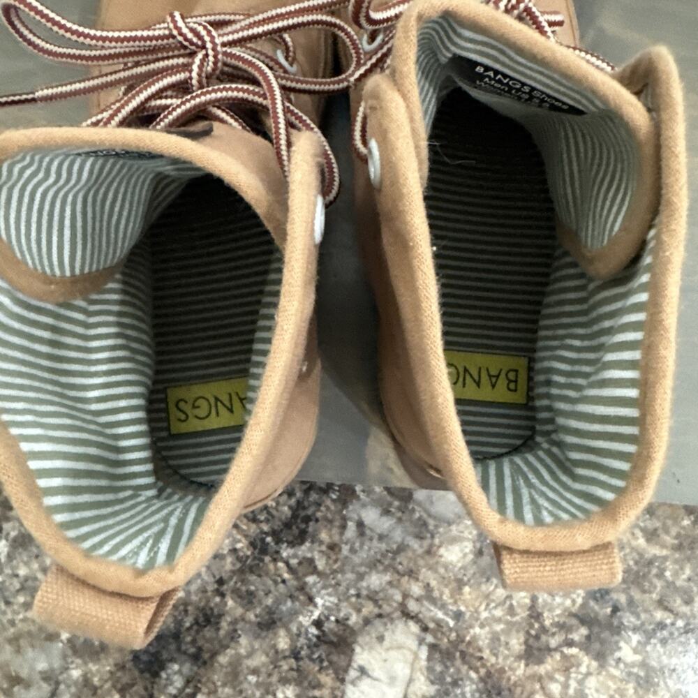 Women's Tan High-Top Canvas Sneaker Boots - Picture 11 of 16